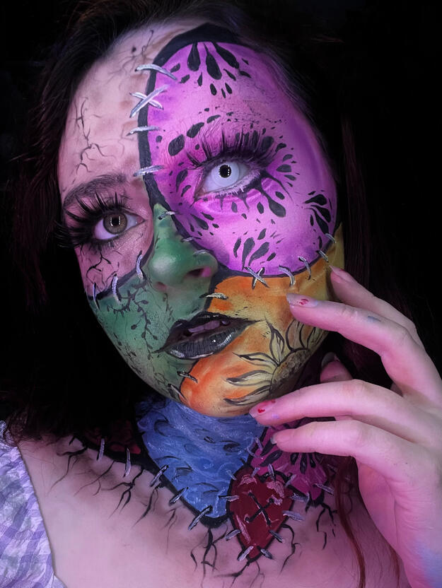 2024 "Voodoo Doll" (Kryolan Halloween Facepaint winner)